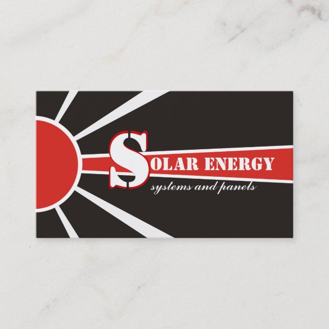 Solar/sun Energy/Power alternative sources Business Card (Front)