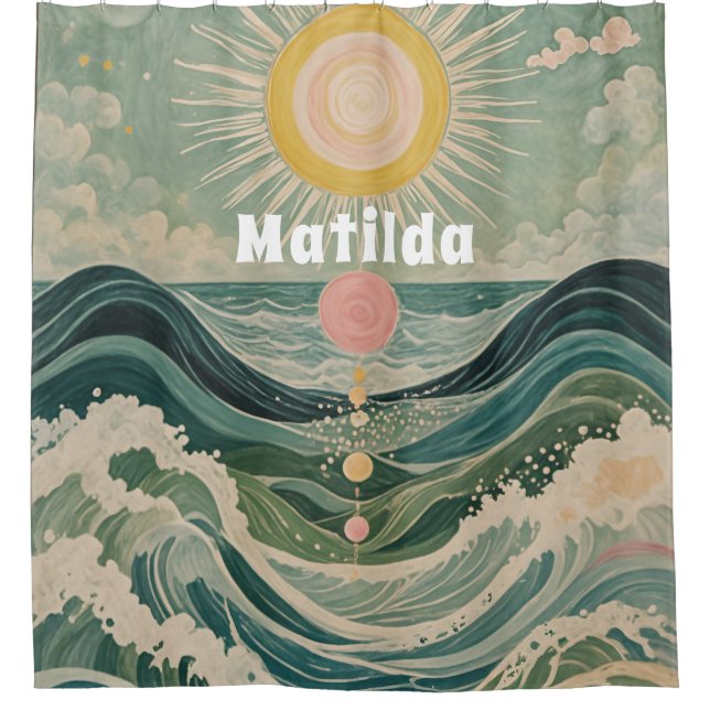 Solar Surge Personalised  Shower Curtain (Front)