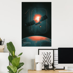 Solar System, 10 Years of Maven Mars Satelite Poster