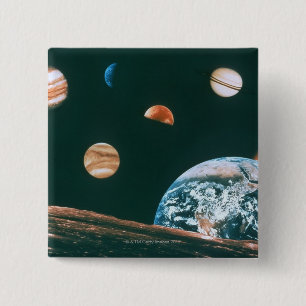 Solar system 15 cm square badge