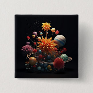 Solar System 15cm Square Badge