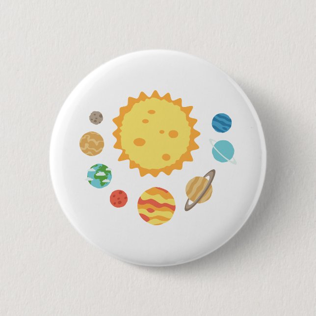 Solar System 6 Cm Round Badge (Front)