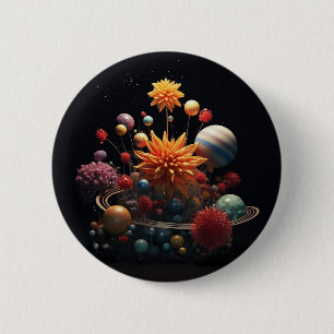 Solar System 6cm Round Badge
