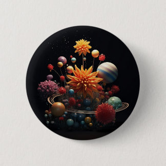 Solar System 6cm Round Badge