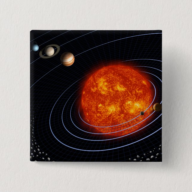 Solar System 8 15 Cm Square Badge (Front)