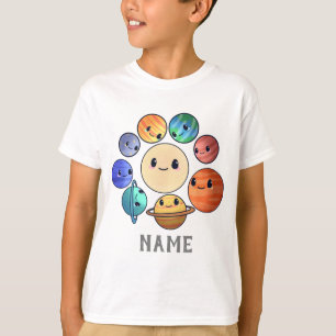 Solar System 8 Planets Boy Girl Kids T-Shirt