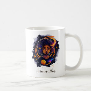 Solar System Afro Woman Coffee Mug