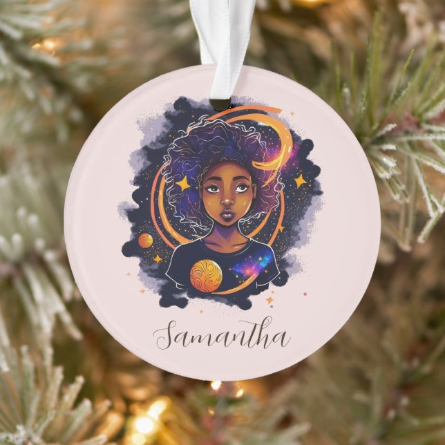 Solar System Afro Woman Ornament (Tree)