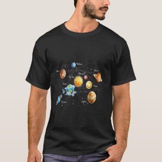 Solar System Astronomy Sun Moon Stars Space Scienc T-Shirt