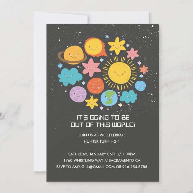 Solar System Birthday Invitaiton Invitation (Front)