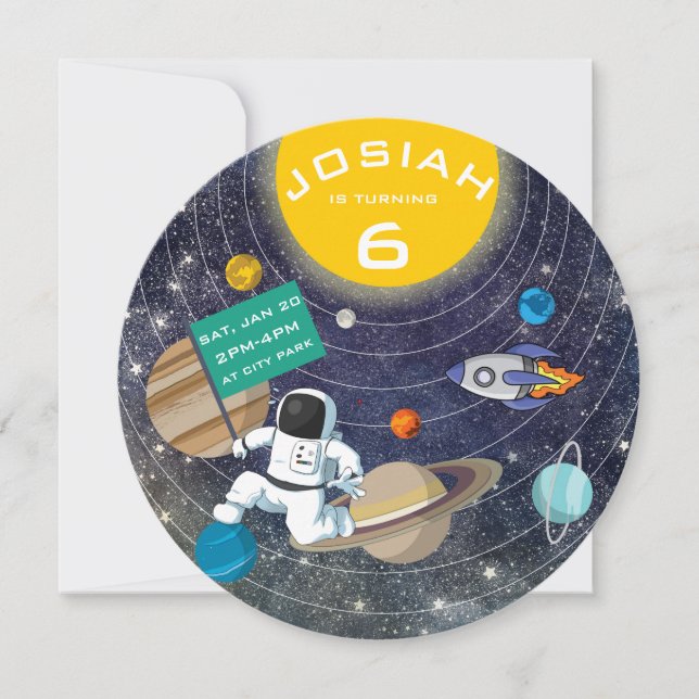 Solar System Birthday Party Invitation (Front)