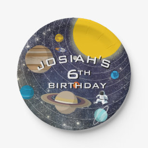 Solar System Birthday Party Paper Plate