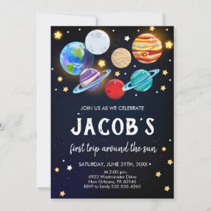 Solar System Birthday, Space, Planets Birthday Invitation