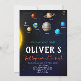 Solar System Birthday, Space, Planets Birthday Invitation