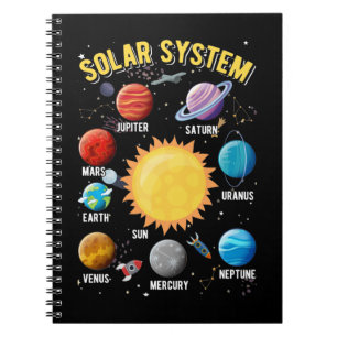 Solar System Boy Girls Cute Planets Astronaut Notebook