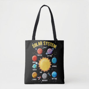 Solar System Boy Girls Cute Planets Astronaut Tote Bag