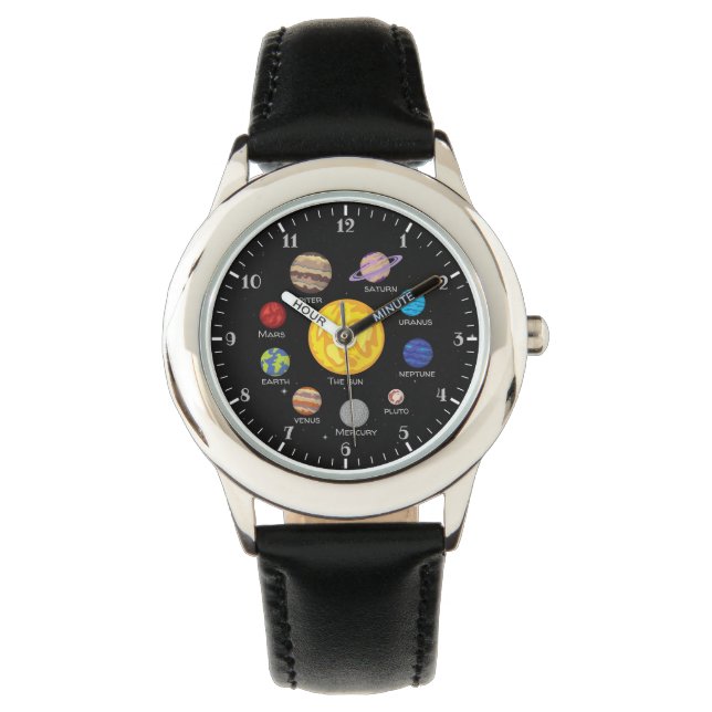 Solar system cartoon drawing planets outerspace watch (Front)