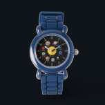 Solar system cartoon drawing planets outerspace    watch<br><div class="desc">Fun and  colourful solar system black watch. Cartoon drawing of the planets and outer space.</div>