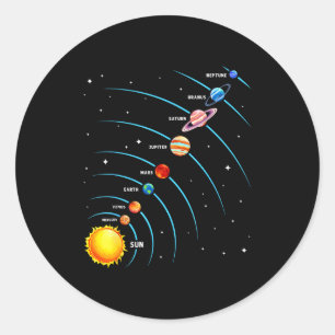 Solar System Colorful Space Planets Educational Ki Classic Round Sticker
