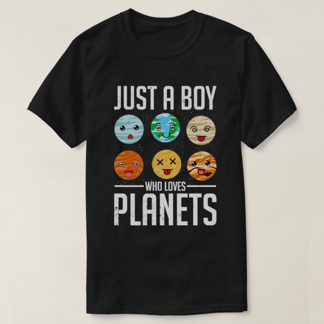Solar System Cute Planets Boys Space Science Astro T-Shirt (Design Front)