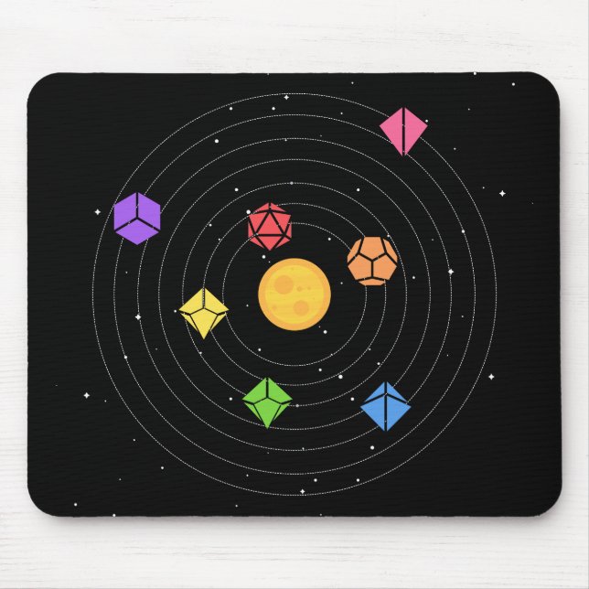 Solar System Dice Set Astrology Tabletop RPG Mouse Mat (Front)