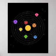 Solar System Dice Set Astrology Tabletop RPG