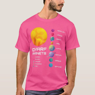 Solar System Dwarf Planets Outer Space Astronaut  T-Shirt