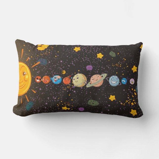 Solar System Funny Planets Pillow (Front)