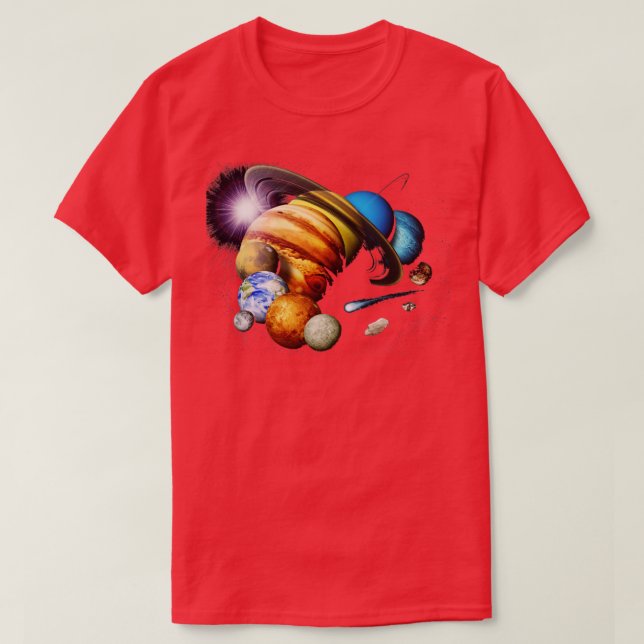 Solar System Galaxy Planets Planetary Universe Out T-Shirt (Design Front)