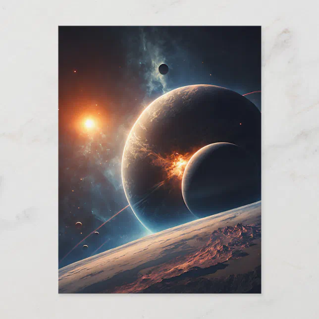 Solar System - Galaxy Postcard - Concept Art | Zazzle