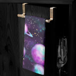 Solar System Glow | Cosmic Blue Purple Pink Planet Tea Towel<br><div class="desc">The Sky is the Limit! Gorgeous abstract colours and shapes collide to create this trendy space inspired seamless background pattern. Beautiful shades of blues and purples with hints of pink are perfect for any event or everyday to add a pop of colour and personal style. Also transferrable to school/office supplies...</div>