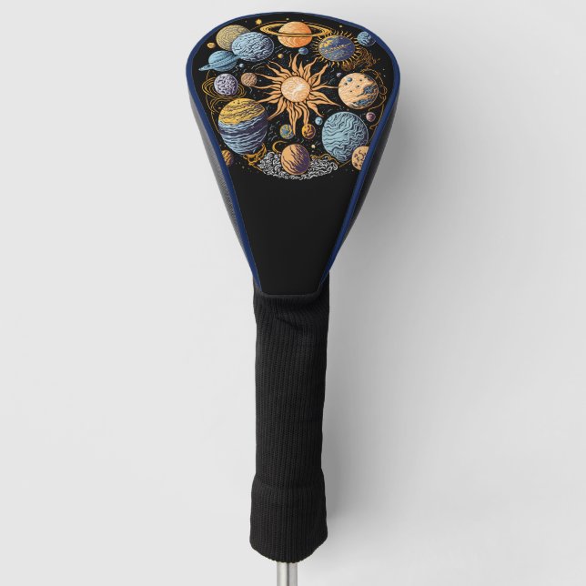 Solar System Graphic Design Golf Head Cover (Front)