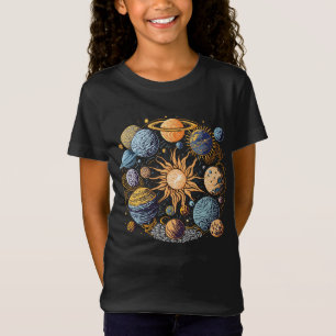 Solar System Graphic Design T-Shirt