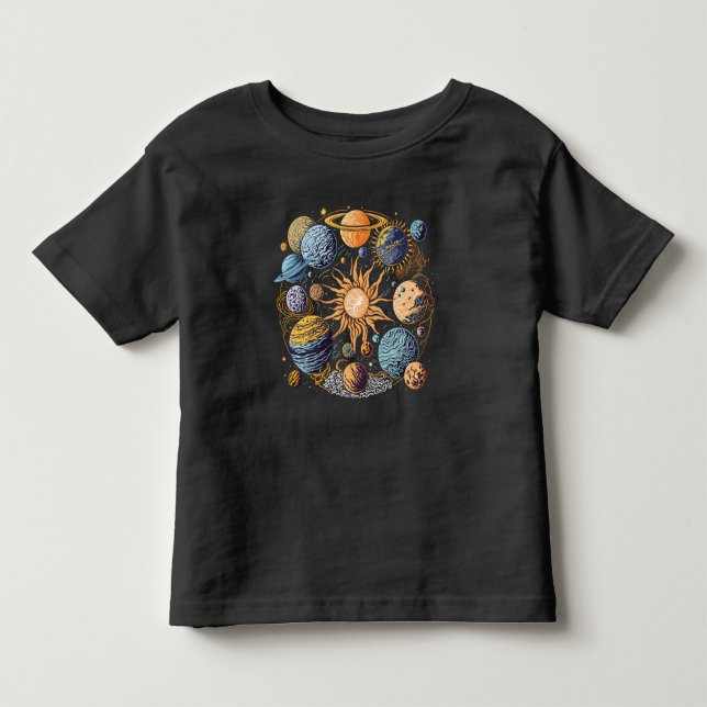 Solar System Graphic Design Toddler T-Shirt (Front)