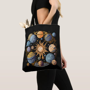 Solar System Graphic Design Tote Bag