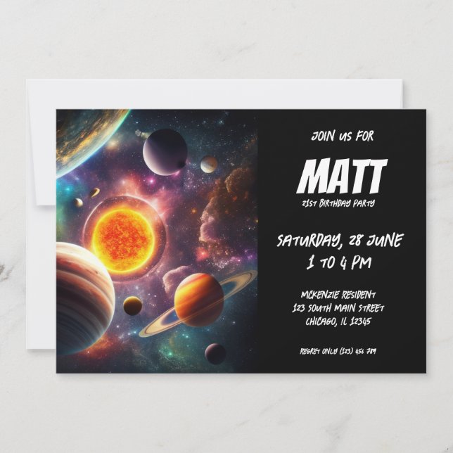 Solar System Invitation (Front)