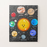 Solar system Kawaii cute planets educational art Jigsaw Puzzle<br><div class="desc">Solar system Kawaii cute planets educational art</div>
