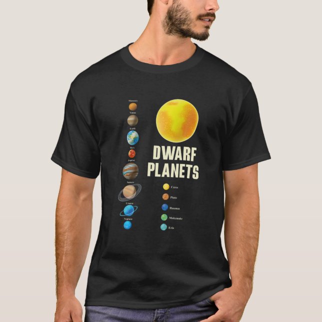 Solar System Kids and Adults Dwarf Planets Gift Gr T-Shirt (Front)