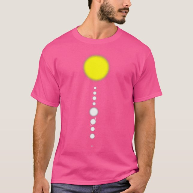 Solar System Minimalist Aesthetics Astronomy Milky T-Shirt (Front)