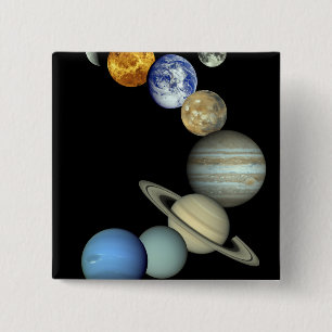 Solar System Montage 15 Cm Square Badge