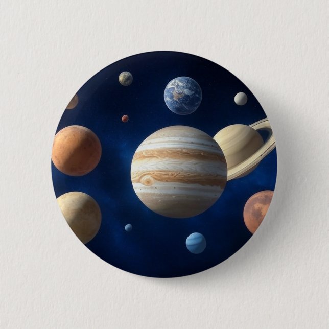 Solar System Montage 6 Cm Round Badge (Front)