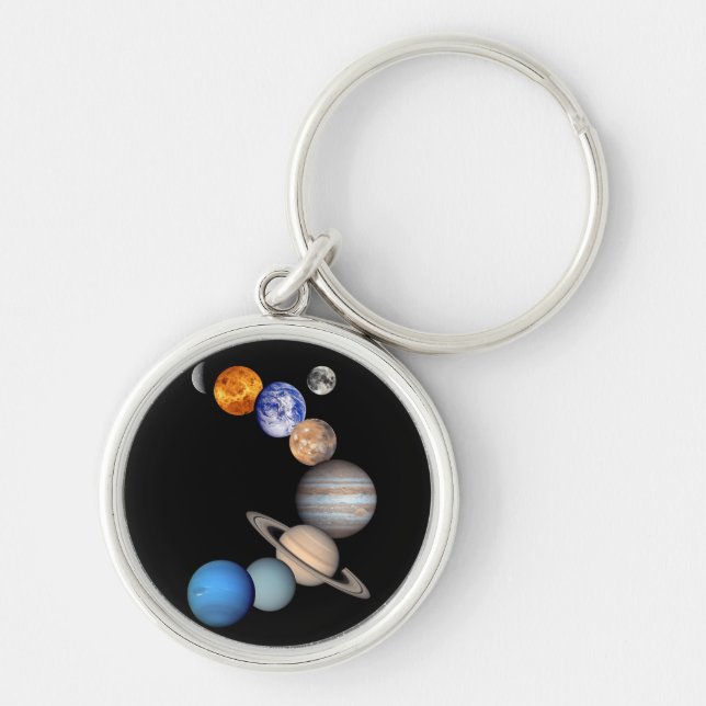 Solar System Montage JPL Planet Photos Key Ring (Front)