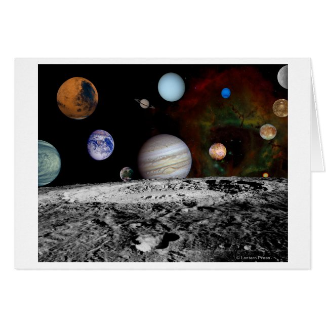Solar System Montage of Voyager Images (Front Horizontal)