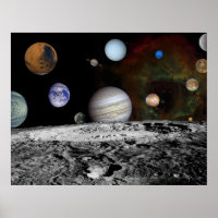 Solar System Montage of Voyager Images 54x42