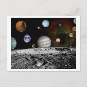 Solar System Montage of Voyager Images Postcard