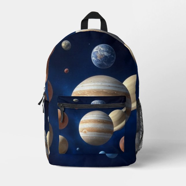 Solar System Montage Printed Backpack (Front)