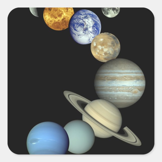 Solar System Montage Square Sticker (Front)