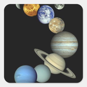 Solar System Montage Square Sticker