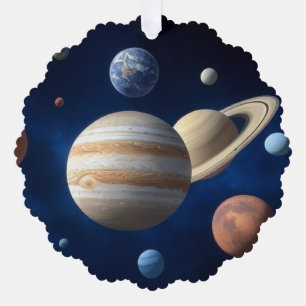 Solar System Montage Tree Decoration Card