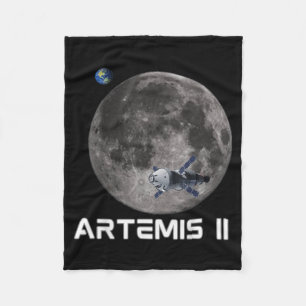 Solar System Moon Mission II Earth Moon Outer Fleece Blanket